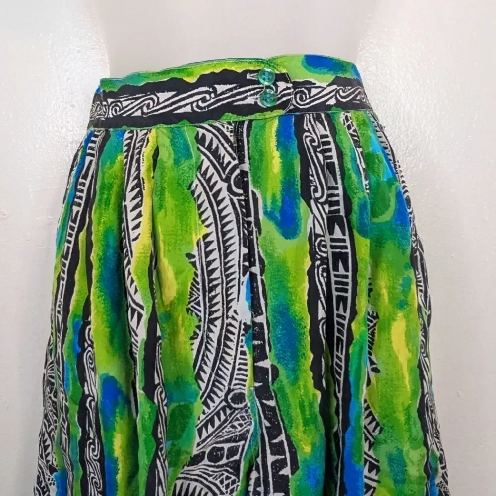 VTG Hattie Carnegie Silk 80s Maximalist Summer Art to Wear Beachy Coastal Shorts